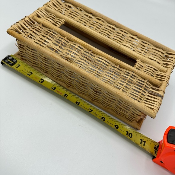 Vintage Wicker Tissue Box Cover Boho - Picture 5 of 8
